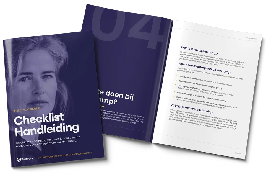The PrepPack Checklist & Manual booklet: the cover next to the opened manual.